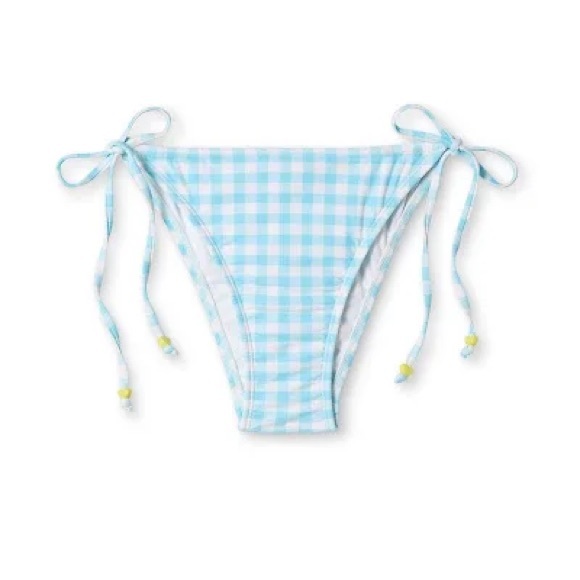 Blue Gingham String Bikini Set - Picture 14 of 15
